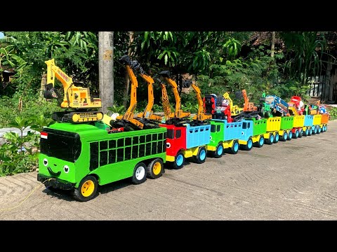 Wadidaw !! Truk Oleng Bongkar Mainan Mobil Mobilan Truk Molen, Excavator, Mobil Balap, Mobil Mixer