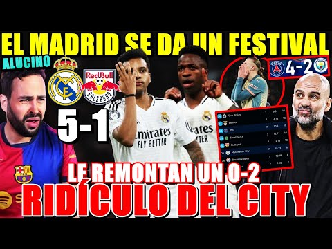 FESTIVAL del MADRID que GOLEA 5-1 al SALZBURGO - RIDÍCULO del CITY ¡PIERDE 4-2 y ESTARÍA ELIMINADO!