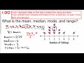 Calculating Mean, Median, Mode, and Range from Dot Plots