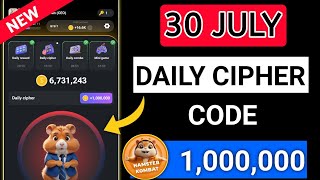 30 July Hamster kombat Daily Cipher code 🔥 Hamster Kombat Daily Cipher 30 july | hamster kombat
