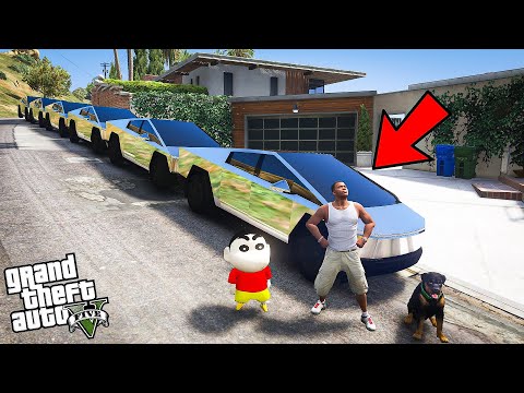 GTA 5 : Franklin Made WORLD'S LONGEST TESLA CYBERTRUCK With Shinchan In GTA 5!