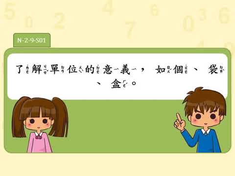 第九單元分裝與平分...... 了解單位的意義，如個、袋、盒 