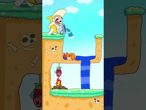 Helps Banana Cat Save The Fish and taught tricky Tv Woman a lesson | Funny Animation #shorts