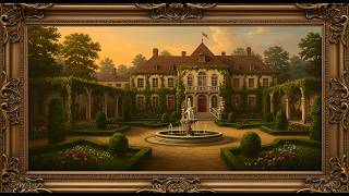 🏰 "Château de Lumière" - French Estate at Golden Hour - Digital Frame Art for Elegant Living Rooms
