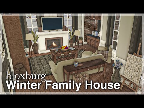 Bloxburg - Big Winter Family House Speedbuild ❄️ (interior + full tour)