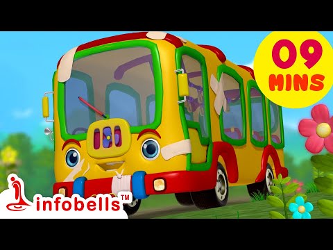 Aaj Mangalwar Hai Bus Ko Bukhar Hai - Playing with Toys | Hindi Rhymes for Children | Infobells