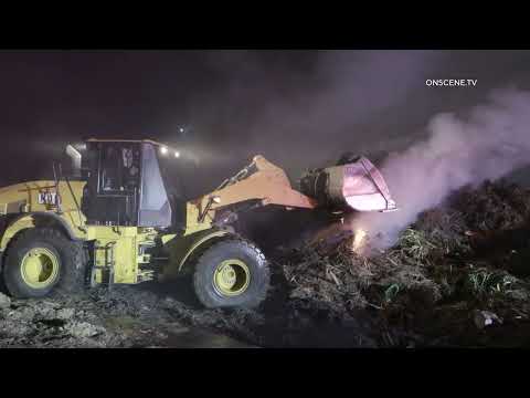 San Diego: Large Mulch Pile Fire