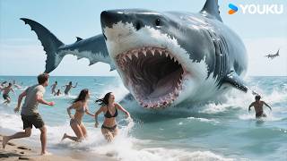🌊🦈Shark Emerges in Sea—Man Rushes to Girlfriend in Water! | Megalodon Returns | YOUKU MONSTER MOVIE