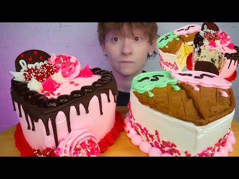 ASMR BASKIN ROBBINS ICE CREAM CAKES *OREO CHOCOLATE CAKE & PRALINES 'N CREAM MUKBANG | VNM ASMR 먹방