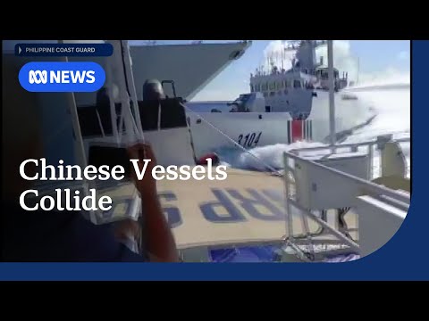YouTube video thumbnail: Chinese Ships Collide While Pursuing Philippine Vessel in South China Sea