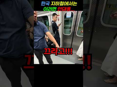 한국 지하철에서 평소 하던걸 하다 멘붕온 외국인