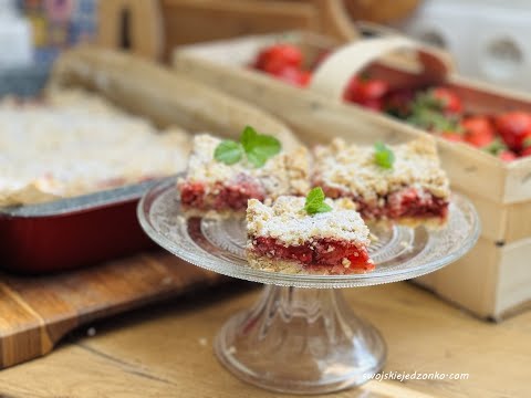 Kruszonkowe ciasto z truskawkami w 10 minut, proste i pyszne, kto spróbuje prosi o przepis #ciasto