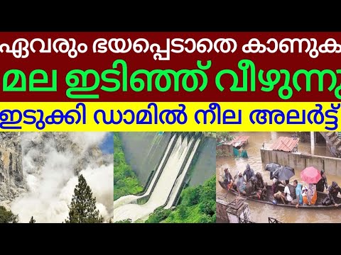 ഏവരും ഭയപ്പെടാതെ കാണുക മല ഇടിഞ്ഞു വീഴുന്നു. ഇടുക്കി ഡാമിൽ നീല അലർട്ട് പ്രഖ്യാപിച്ചു. മഴ തുടരുന്നു.