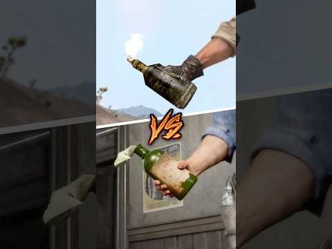 RDR1 VS RDR2- Fire Bottle Comparison #shorts #rdr2 #reddeadredemption2 #weaponscomparison