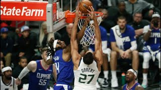 Terance Mann Blocks Rudy Goberts Dunk