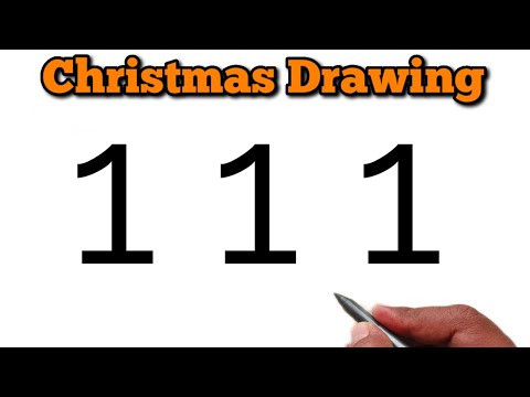 How to draw christmas tree from 111 number | Easy christmas drawing for beginners | Number drawing