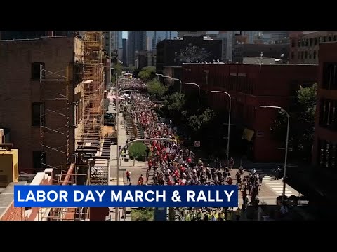 Hundreds block streets for Labor Day march, rally in Chicago
