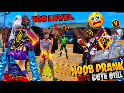 Noob Prank With Rich Girl 😤 लड़की ने Dikhaya Attitude 😈 साथमे V badge Youtuber 😱 Garena free fire