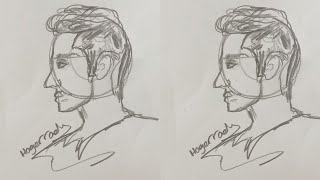 رسم سهل | رسم بورترية من الجانب | تعلم الرسم للمبتدئين 
