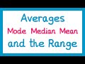 Calculating Averages and Ranges