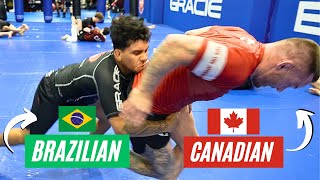 BRAZILIAN Black Belt Vs CANADIAN Black Belt | BJJ Rolling Commentary
