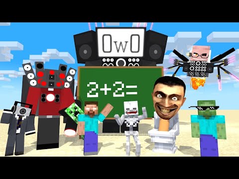 Monster School: SKIBIDI TOILET SPEAKERMAN AND CAMERAMAN MATH LESSON - Minecraft Animation