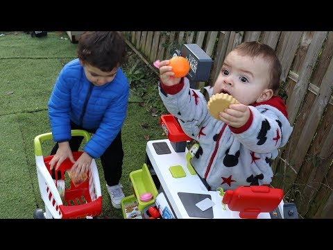 Kids Pretend Play Shopping with Store Super Market Toys, kids boys
