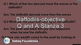 Daffodils-objective Q and A Stanza 3