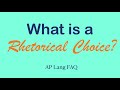 Distinguishing Rhetorical Devices from Rhetorical Choices