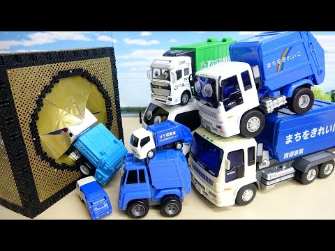 ゴミ収集車 自分の大きさにあったサイズの穴を探そう ダンボール箱 アニメーション