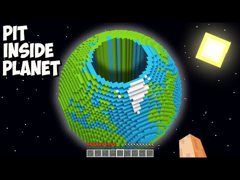 I found THE DEEPEST TUNNEL inside PLANET in Minecraft! What is HIDDEN inside PLANET PIT?