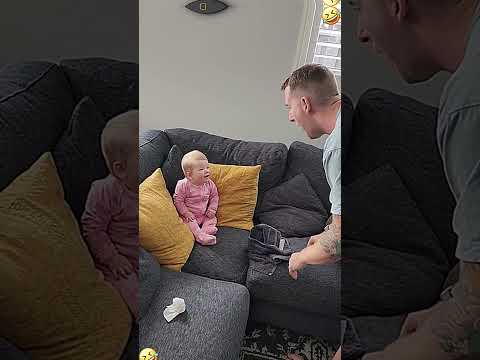 The child’s reaction upon seeing his father shaving #youtube #love #funnybaby #funnyvideos