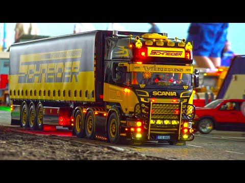 GLORIOUS RC COLLECTION, UNIQUE SCANIA SHOW TRUCKS, RC FIRE FIGHTERS WORKING HARD, RC TRUCK PARADE