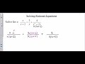 Exploring Rational Expressions and Equations