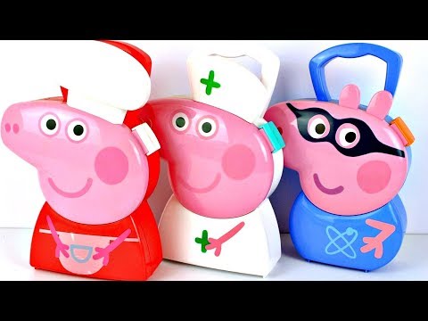 BRINQUEDOS PEPPA PIG MALETAS COZINHA DA PEPPA MÉDICO PEPPA E PIG GEORGE SUPER HEROI