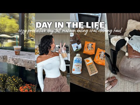 fall vlog: cozy productive day, fall makeup, dating chat, clothing haul