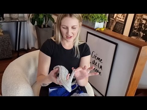 Catie Unboxes Fabulicious Clear 4.5 Inch High Heel Gala Event Shoes With Rhinestone Encrusted Heel