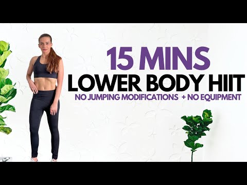 15 MIN LOWER BODY HIIT Home Workout (No Jumping Modifications)