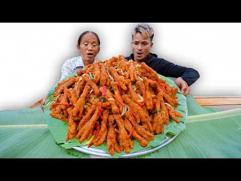 Bà Tân Vlog - Lần Đầu Làm Mâm Chân Gà Chiên Mắm Khổng Lồ Đãi Cả Làng