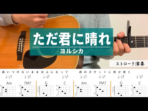 ただ君に晴れ /ヨルシカ - ギターコード（ストローク）