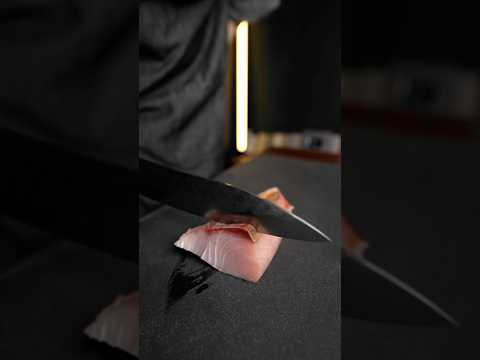 I couldn't cut the Japanese amberjack so I sharpened the knife.