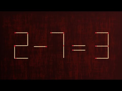 Move only 1 stick to make equation correct | Matchstick Puzzle 2-7=3