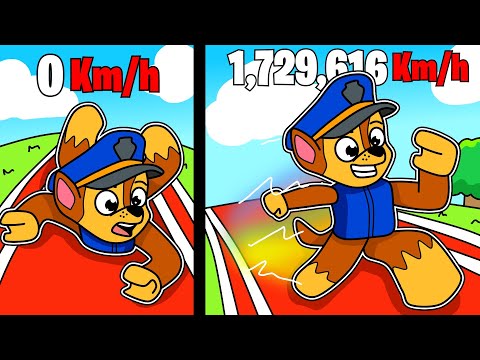 CHASE de PAW PATROL Corre a 1,729,616 Km h para ser el MÁS RÁPIDO de ROBLOX 🏃🤯