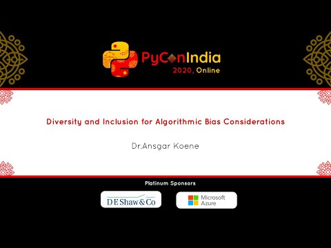 Diversity  Diversity and Inclusion for Algorithmic Bias Considerations