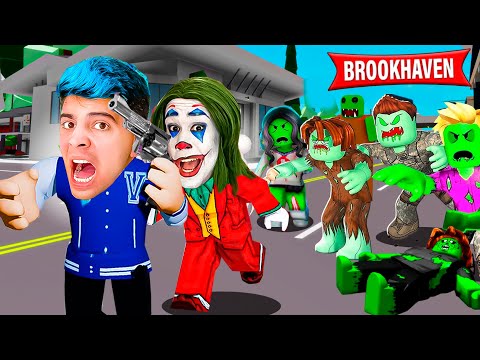 EU SOBREVIVI AO MAIOR ATAQUE DE ZUMBIS  NO BROOKHAVEN!! vídeo mais emocionante de todos!!