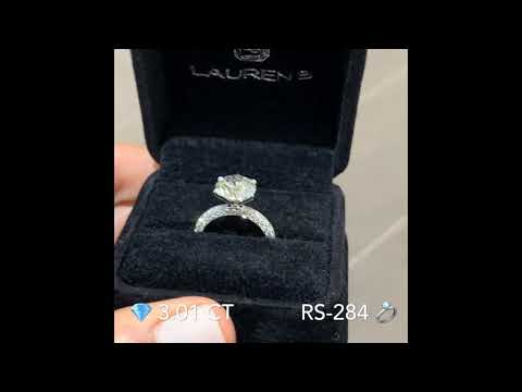 3 ct Round Diamond Three-Row Ring