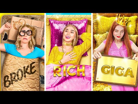 HOW TO BECOME Billionaire 💵 Luxe vs Cheap Challenge 😱 School Art Hacks By 123 GO