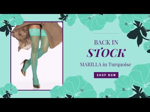 MARILLA Turquoise Sheer Stockings That Stay Up are Back