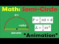 Semicircle Area and Perimeter Problems