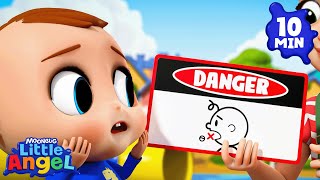 Stop, Look, and Stay Safe 👀 | Little Angel And Friends Kid Songs